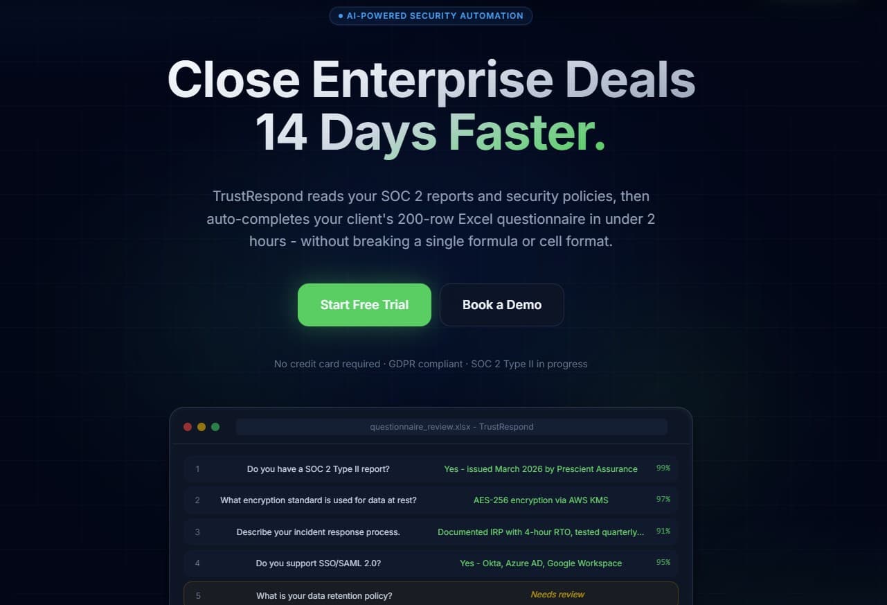 TrustRespond Hero: KI-gestützte Automatisierung von Vendor-Security-Fragebögen mit Excel-Vorschau